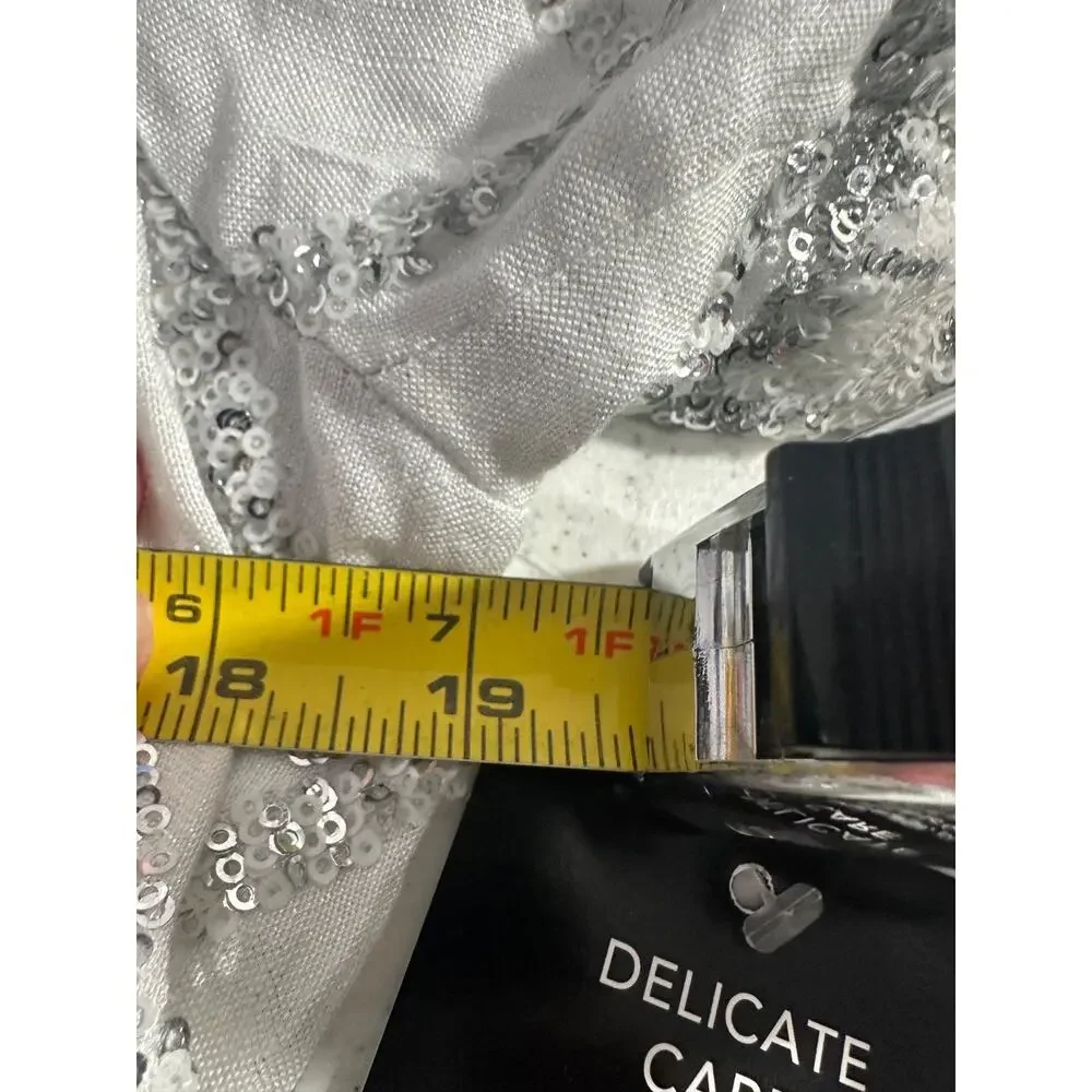 NWT Boston Proper Floral Sequin Embellished Shimmer Linen Jacket Sz 12 $190 C1 - Picture 7 of 8